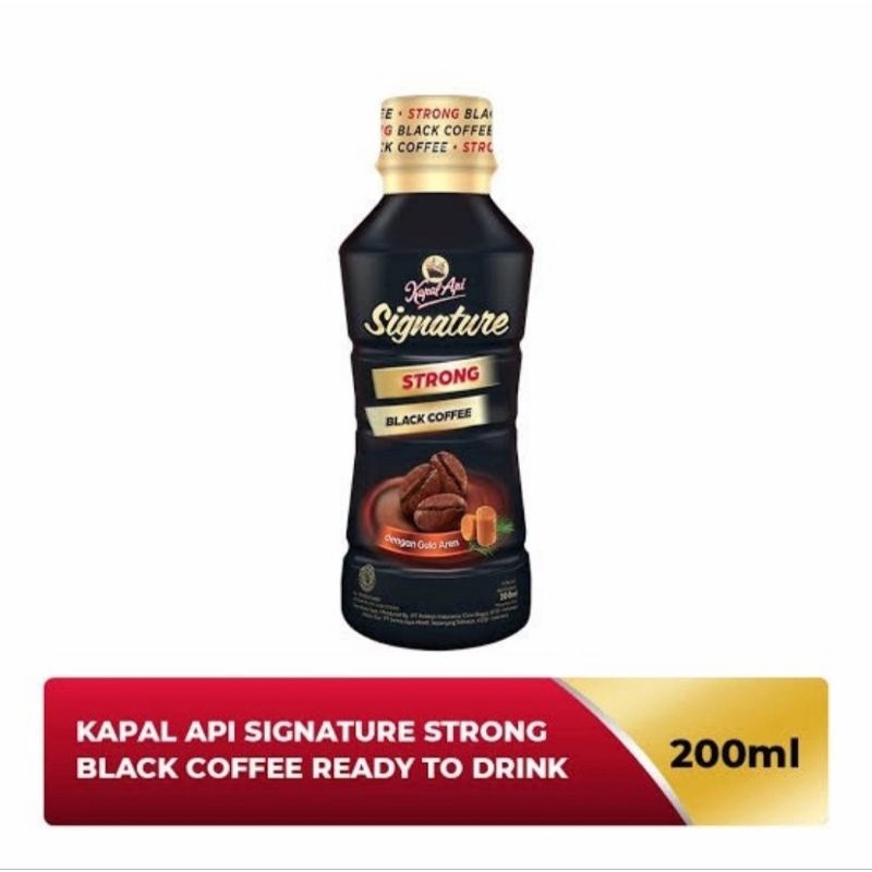 Kapal api signature strong black coffe kemasan botol 200 ml