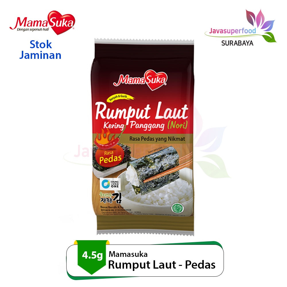 Mamasuka Rumput Laut Panggang Nori Gim Pedas Spicy isi 1 bungkus