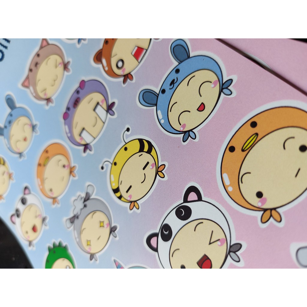 Stiker Set / Sticker Pack / Stiker Desain Lucu Anti Air Untuk Laptop / HP / Diary / Tumblr (Style A)