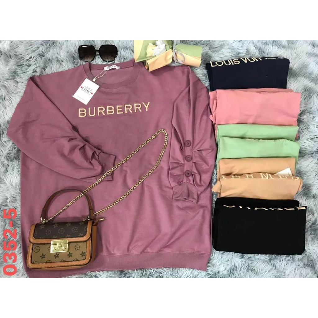 Tiffany Kaos Jumbo Polos Bordir Lengan Panjang Import Wanita / Kaos Oversize Big Size Polos 5XL BA0D