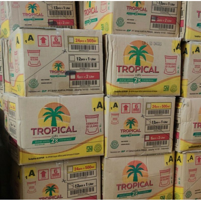 Minyak Goreng Tropical 2 Liter Kemasan Pouch Grosir 1dus isi 6pcs