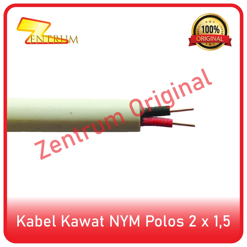 Kabel Listrik Kawat NYM POLOS 2 x 1.5 (50 Meter)