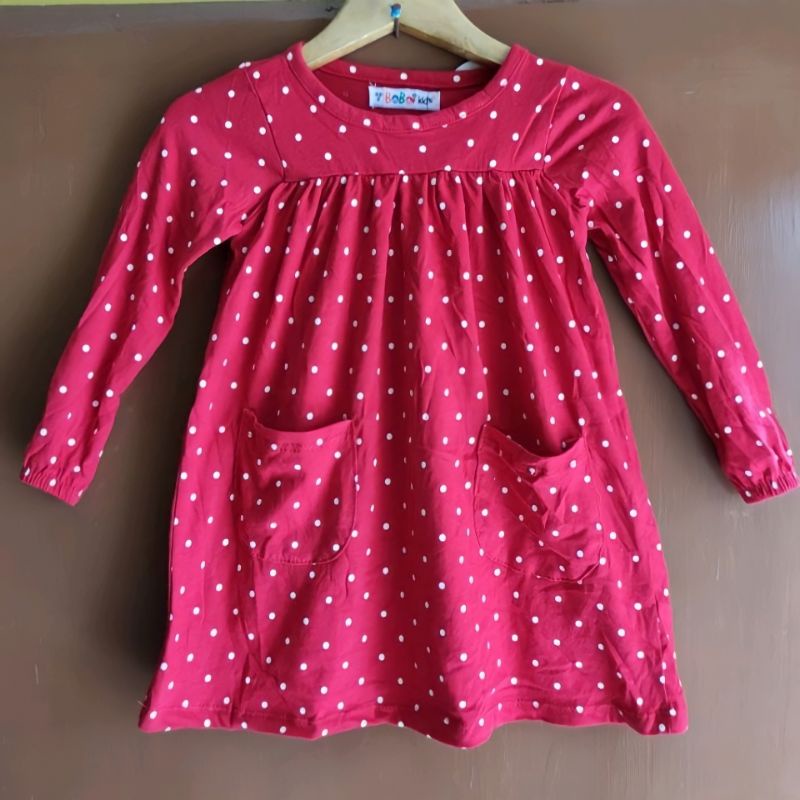 (1 - 3Tahun) Baju Dress Anak Perempuan Cewek Lengan Panjang Bobokids Quilla Usia 1-3 Tahun