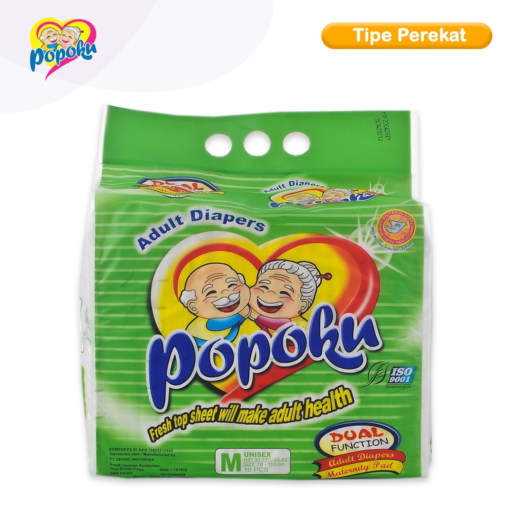 POPOKU POPOK DEWASA PEREKAT (POPOKU ADULT) SIZE M ISI 10 PCS