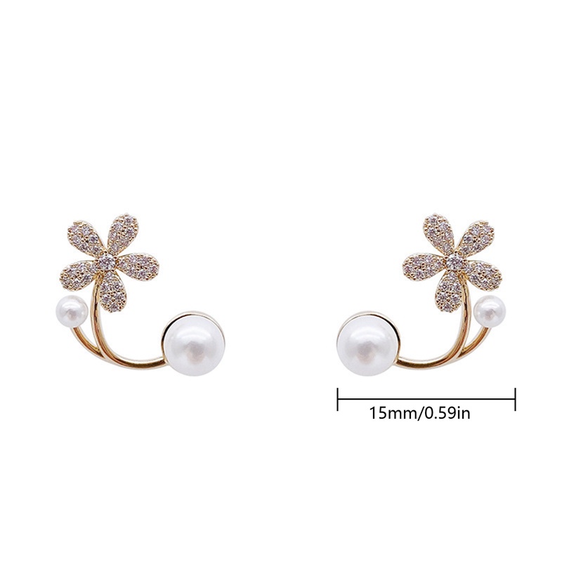 Anting Tusuk Gantung Panjang Desain Bunga Hias Mutiara Gaya Trendymewah Hypoallergenic Untuk Wanita