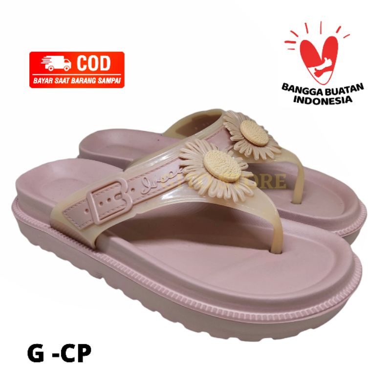 Sandal jepit wanita karet - sandal anti air wanita - sandal santai 24-40