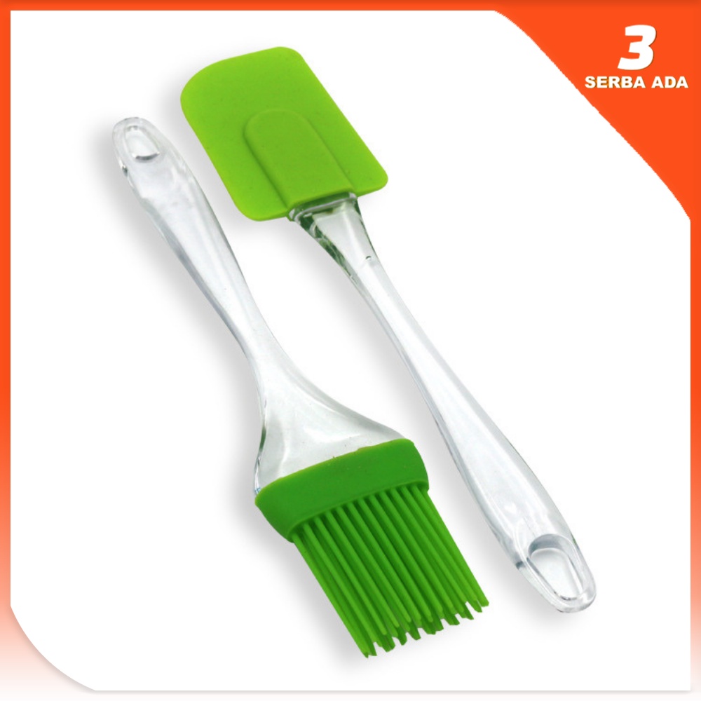 Kuas dan Spatula Set Tahan Panas Ukuran Besar / Spatula Pengaduk dan Kuas Silikon Set