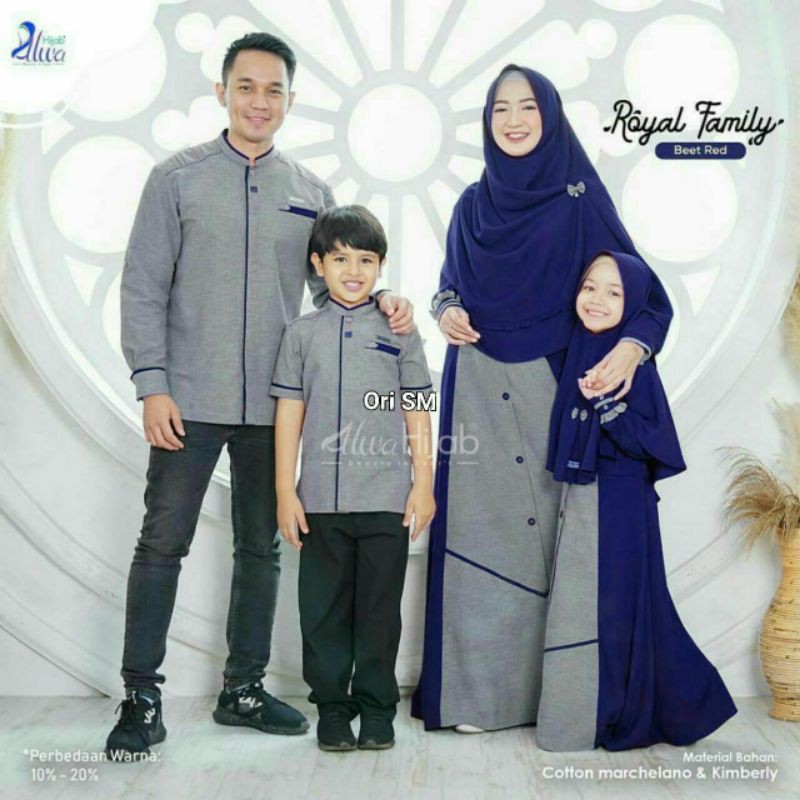 Couple Family Royal Setelan Mama Papa Anak Gamis Koko Muslim Lebaran Keluarga
