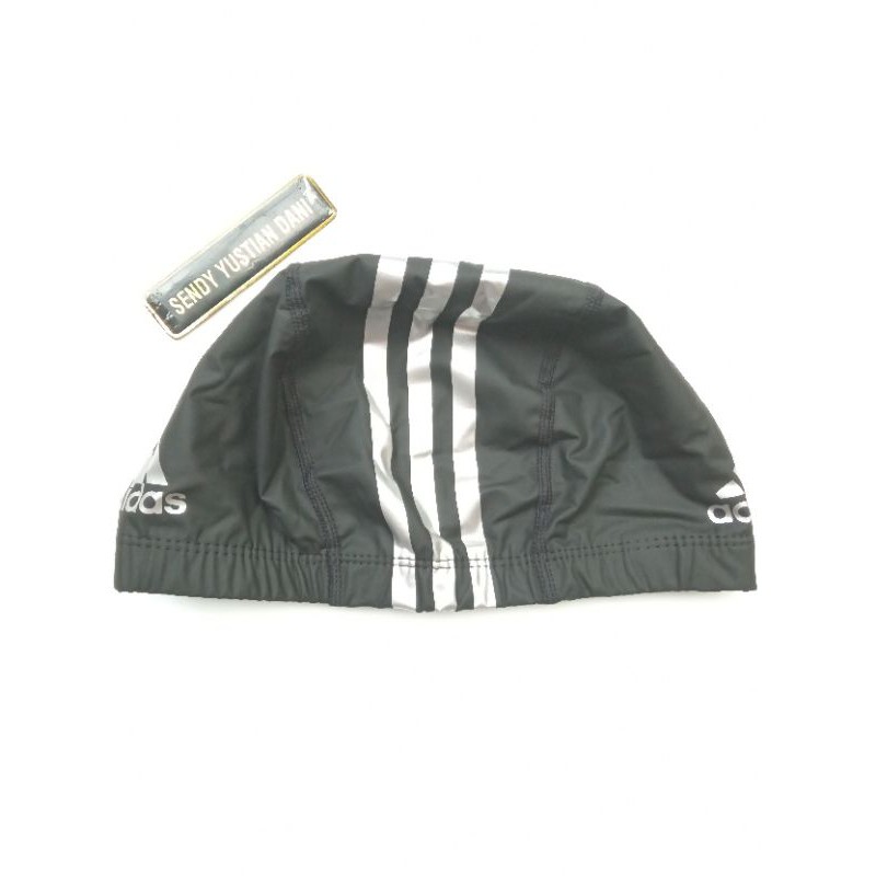Adidas Coated Fabric Swim Cap Black F49116 Topi Renang Adidas Original Tutup Kepala Renang Adidas