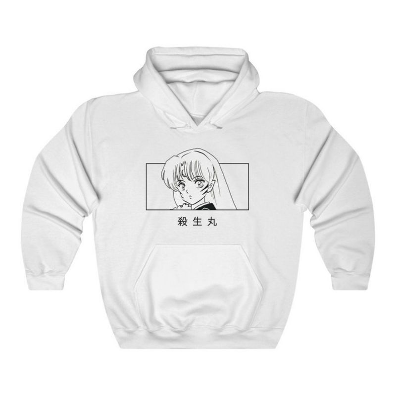 (S - 6XL) Hoodie ANIME SESSHOMARU Eyes INUYASHA Hoody Jaket Jumper Cartoon Japanese Japan Manga Harajuku Style Bigsize Unisex Wibu Jumbo