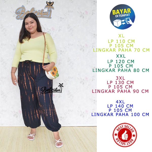 Balicihui Celana Wanita Jumbo Celana Joger Celana Wanita Jumbo Panjang Big Size Plus Size