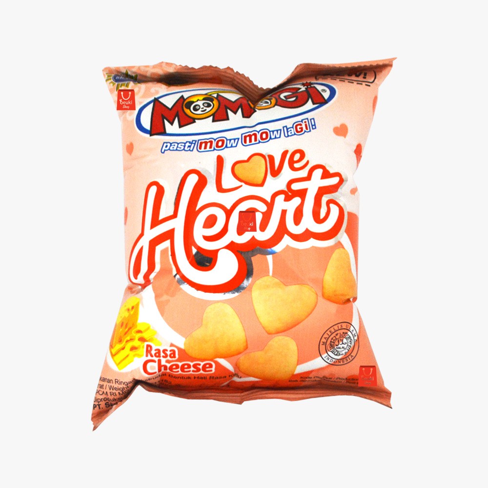 

Momogi Love Heart Cheese Bite Size Makanan Ringan Ekstrudat - 25gr