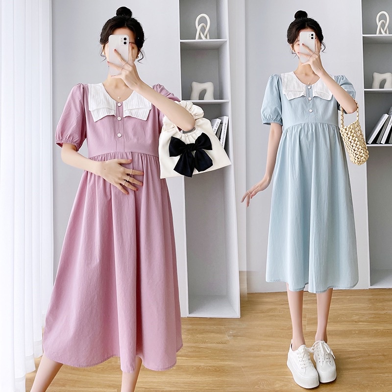 Dress Hamil &amp; Menyusui Katun DH-3008