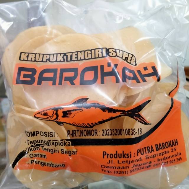 

Krupuk Ikan Tengiri Barokah Jepara (Orange) 250 gram | Oleh Oleh Khas Jepara