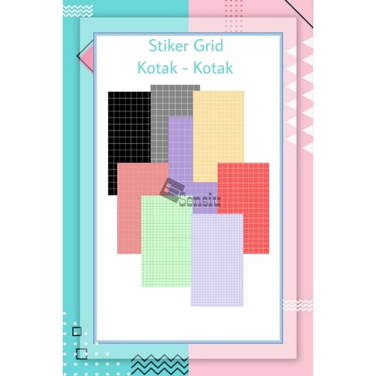 Sticker grid stiker kotak kotak penghias foto aesthetic vintage