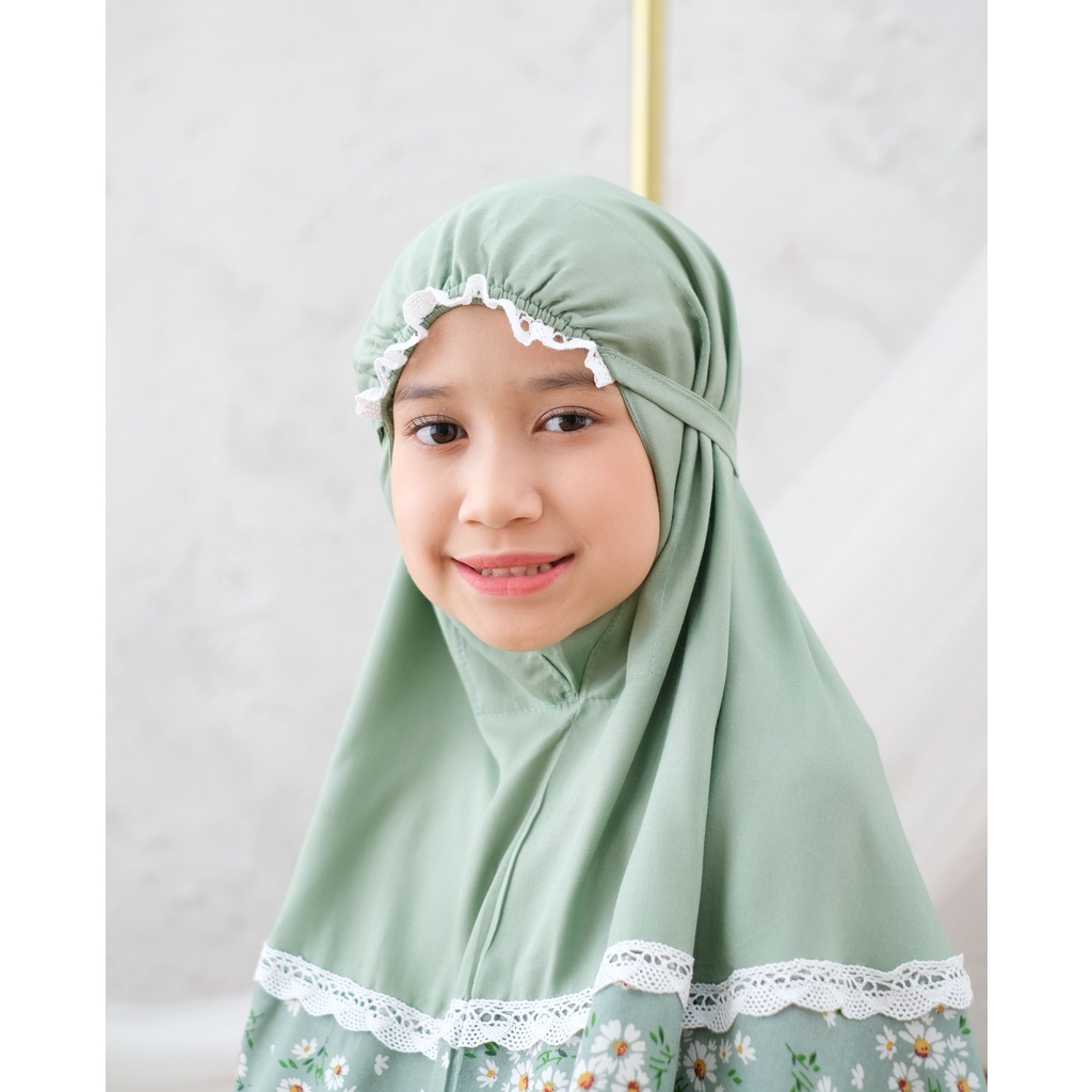 Pusat Grosir Beli Mukena Tasik - Mukena Anak (5-12 Tahun) Katun Rayon Bali Rose Flower Termurah Jelita