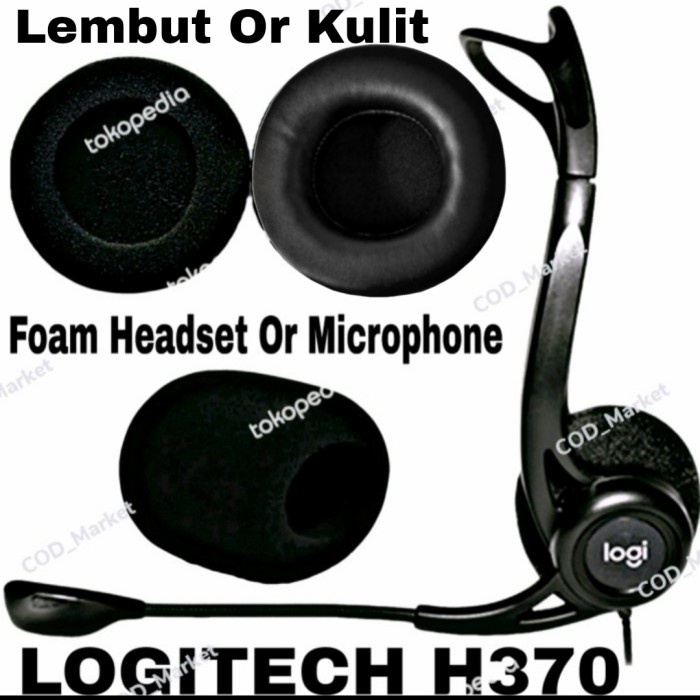Segera Miliki Busa Headset Logitech H370 H 370 Foam Earpad Headphone Spon Microphone Murah