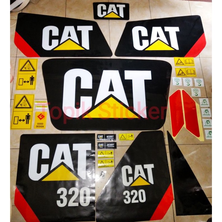 Stiker Excavator CATERPILLAR CAT 320 Decal Alat Berat