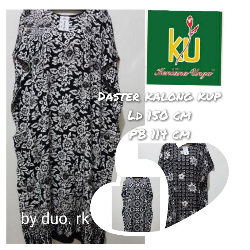 DASTER KALONG JUMBO HITAM PUTIH LD 150 CM PB 114 CM KENCANA UNGU LABEL PUTIH
