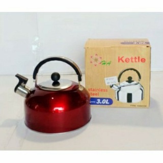 ELDE 1 - Teko Siul / Teko Air / Teko Stainless / Teko Bunyi Siul Stainless Ceret Warna Stainless Anti Karat, Kettle Ketel Pemanas Air 3 Liter, 4 Liter, 5 Liter, 6 Liter / Teko Penguin Stainless Stell