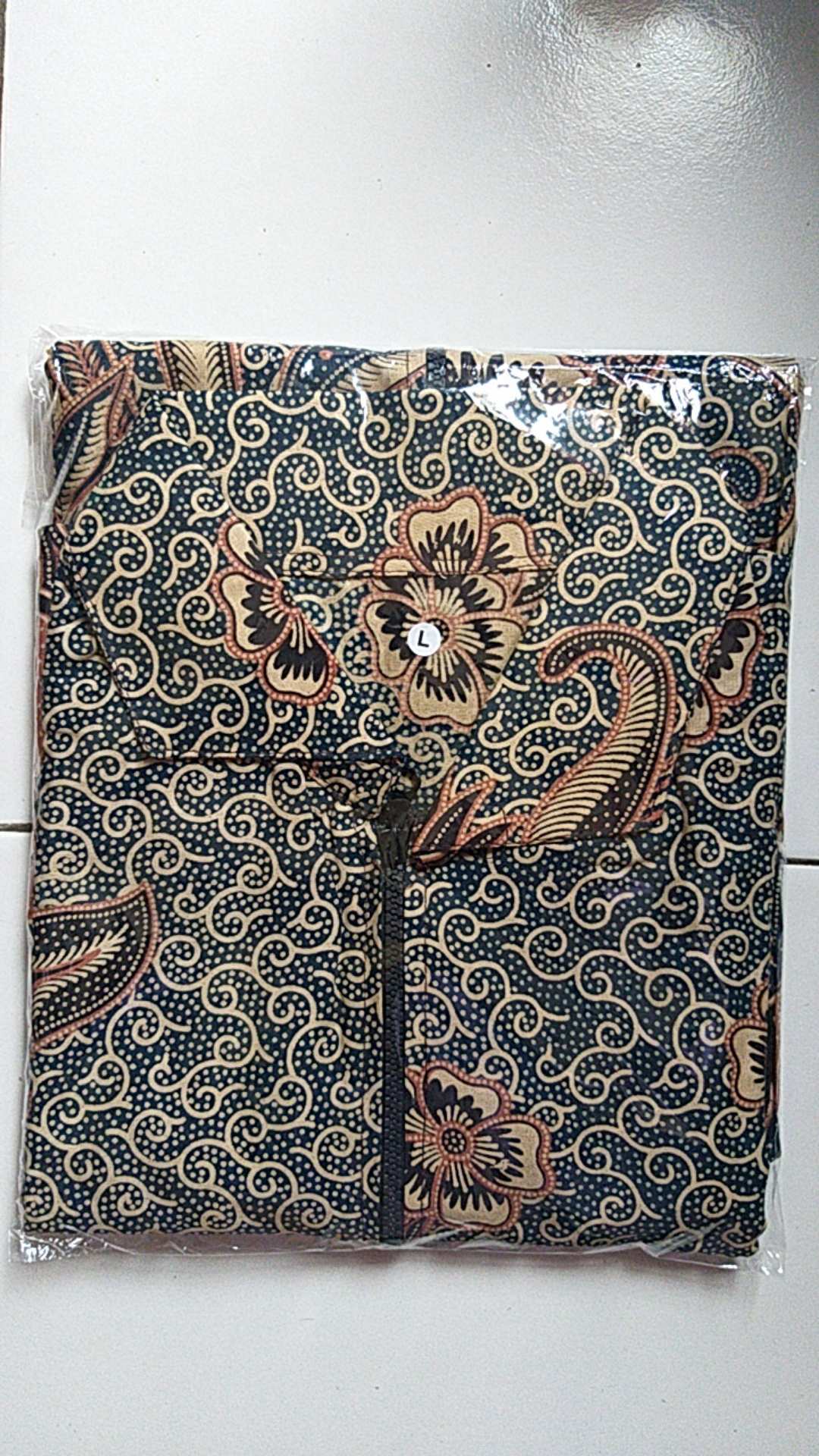 Tunik Zipper Teratai Lawasan Baju Batik Kantoran Wanita Casual Formal Seragaman Katun Halus Premium