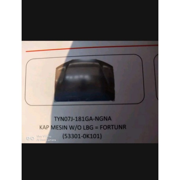 kap mesin fortuner 2011
