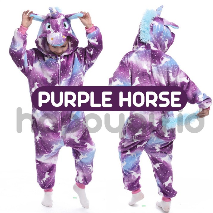 ONESIE UNICORN PIYAMA BAJU TIDUR COSTUM COSPLAY HEWAN KOSTUM KARAKTER ANAK KID