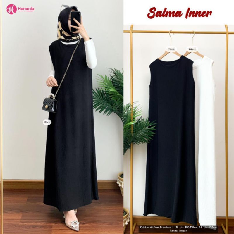 Salma inner crincle aieflow tanpa lengan hanania