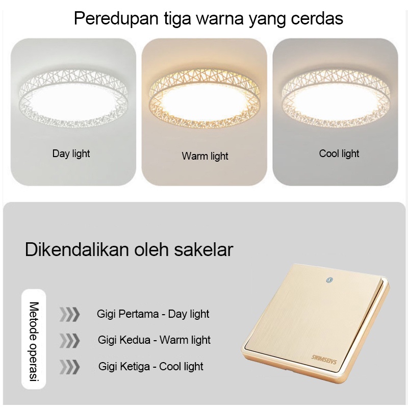 Golden LED Lampu Plafon Ceilling Lampu Bentuk Sarang Burung Bulat Untuk Ruang Tamu/Kamar Tidur/Dapur