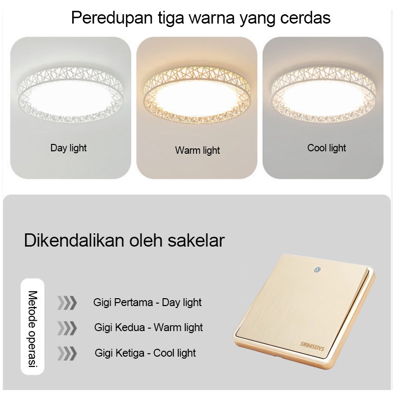 Golden LED Lampu Plafon Ceilling Lampu Bentuk Sarang Burung Bulat Untuk Ruang Tamu/Kamar Tidur/Dapur