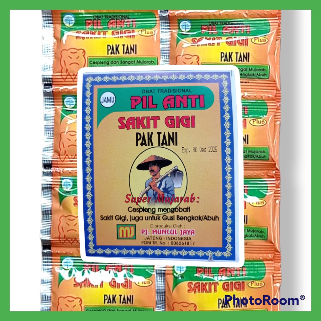 Obat Tradisional Pil Anti Sakit Gigi Pak Tani, Cespleng Mengobati Sakit Gigi, Juga Gusi Bengkak, Abu