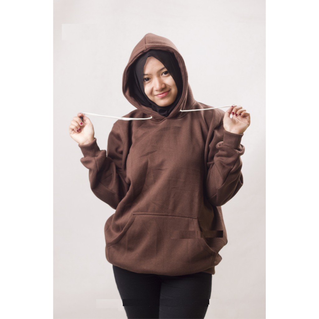 hoodie jumper polos coklat tua grosir bandung