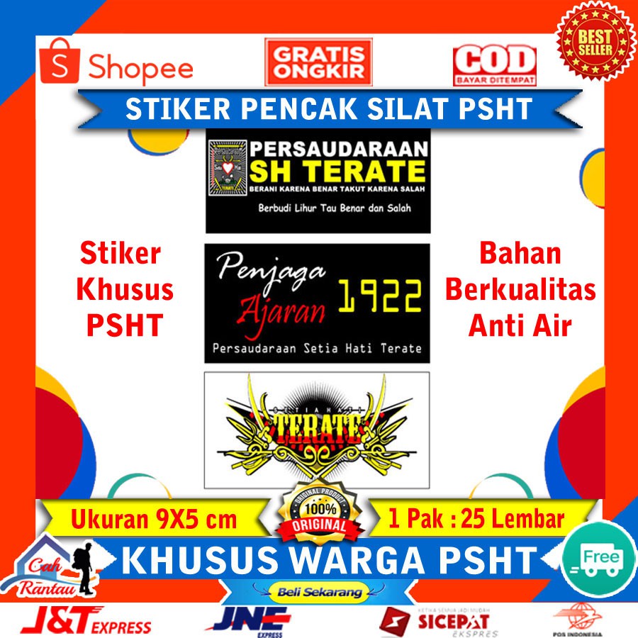 Stiker Persaudaraan Setia Hati Terate PSHT Indonesia Penjaga Ajaran Terate 1922 Sticker Wall