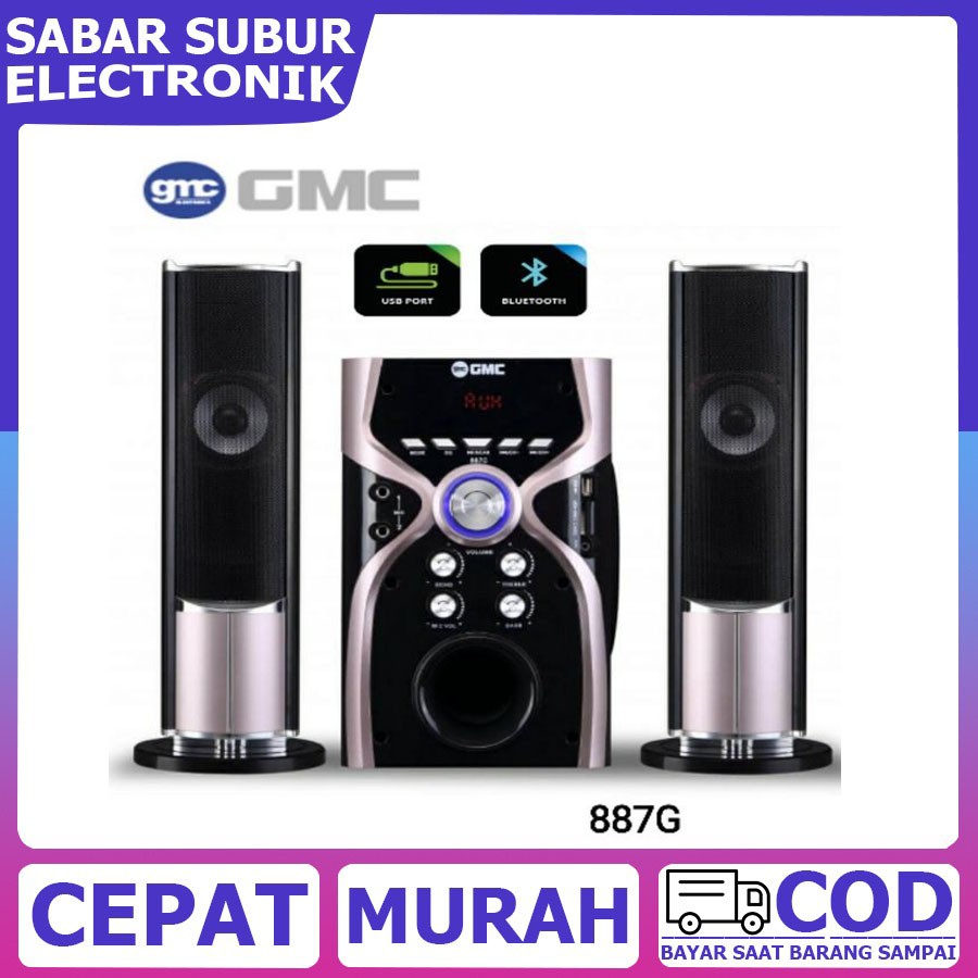 GMC 887G Speaker Multimedia Aktif Ada BLUETOOTH PORT USB - SUPER BASS