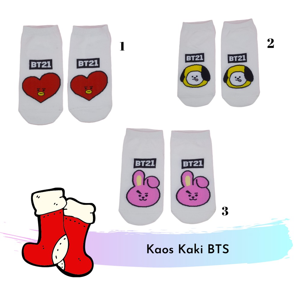 Kaos Kaki Motif BTS