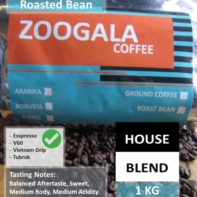 

Zoogala Biji Kopi House Blend Roasted Bean Asli Jawa Barat 1 Kg