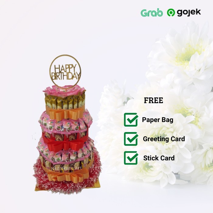 Snack Tart 3 Susun untuk Kado ulang Tahun/Anniversary/Wisuda/Valentine