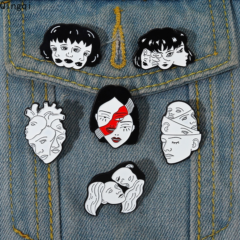 Bros Pin Enamel Desain Wajah Horror Movie Tomie Gaya Gothic Untuk Hadiah