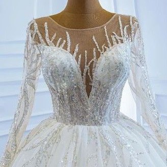 GAUN PENGANTIN SEDEHANA MUTIARA /BALLGOWN PUTIH MUTIARA.