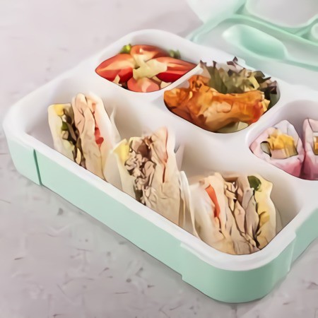 Lunch box / kotak tempat makan sekat 4 grids leak proof bpa free