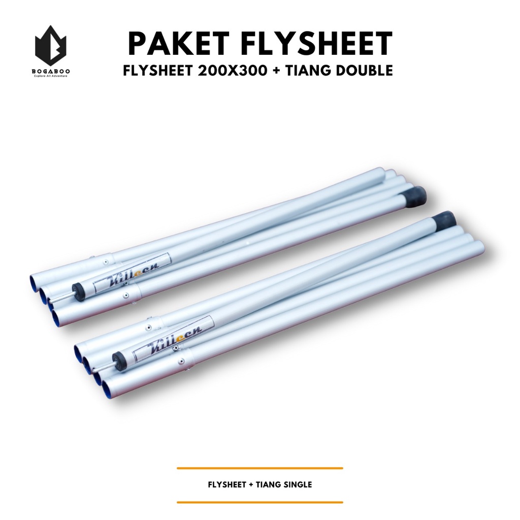 Bisa COD Paket Tiang Double Flysheet + Flysheet 2 X 3 - Econopack Pole