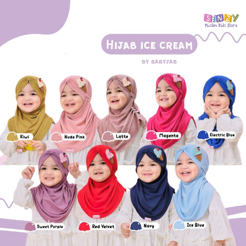 BABYJAB Jilbab Anak Jilbab Bayi Lucu Hijab Ice Cream