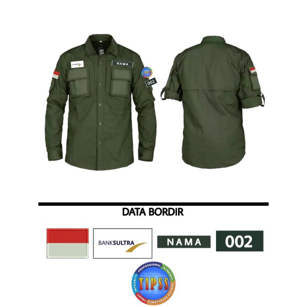 Pre Order Kemeja Tactical plus Bordir / Kemeja M-Tac / Kemeja W-Tac panjang/ 511 panjang / PDL Lapangan