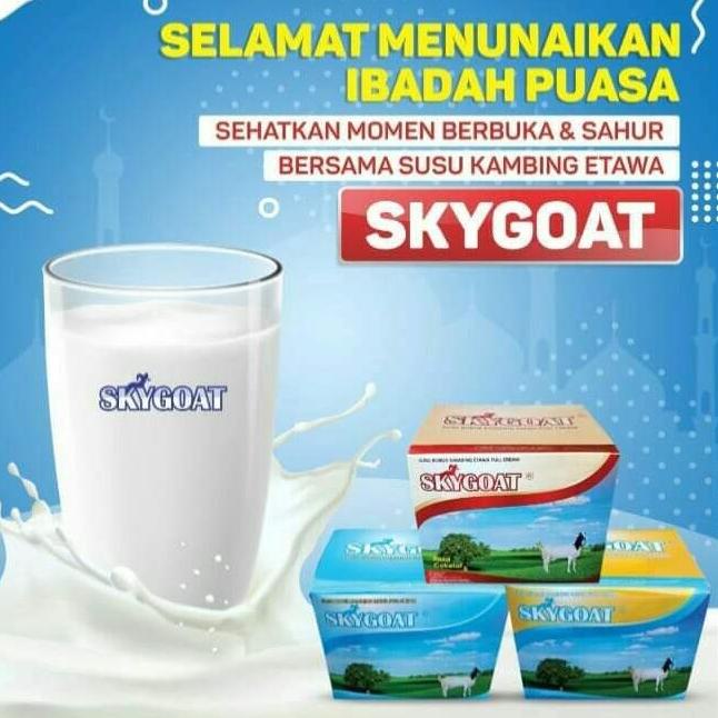 

Oke Price Sky Goat Susu Kambing Etawa Platinum Bukan HNI - Skygoat Susu Kambing Etawa Full Cream Bubu 1 box isi 10pcs SH5.