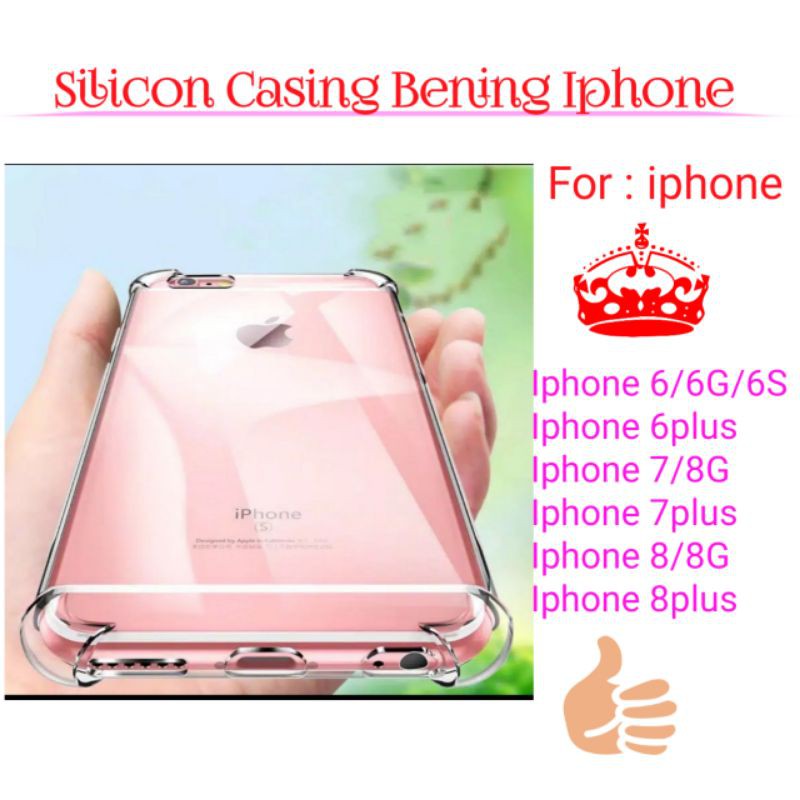 Case Iphone 6 6S 6G 6Plus 7 7G 7Plus 8 8G 8Plus Plus Silicon Bening Transparan Casing Cover