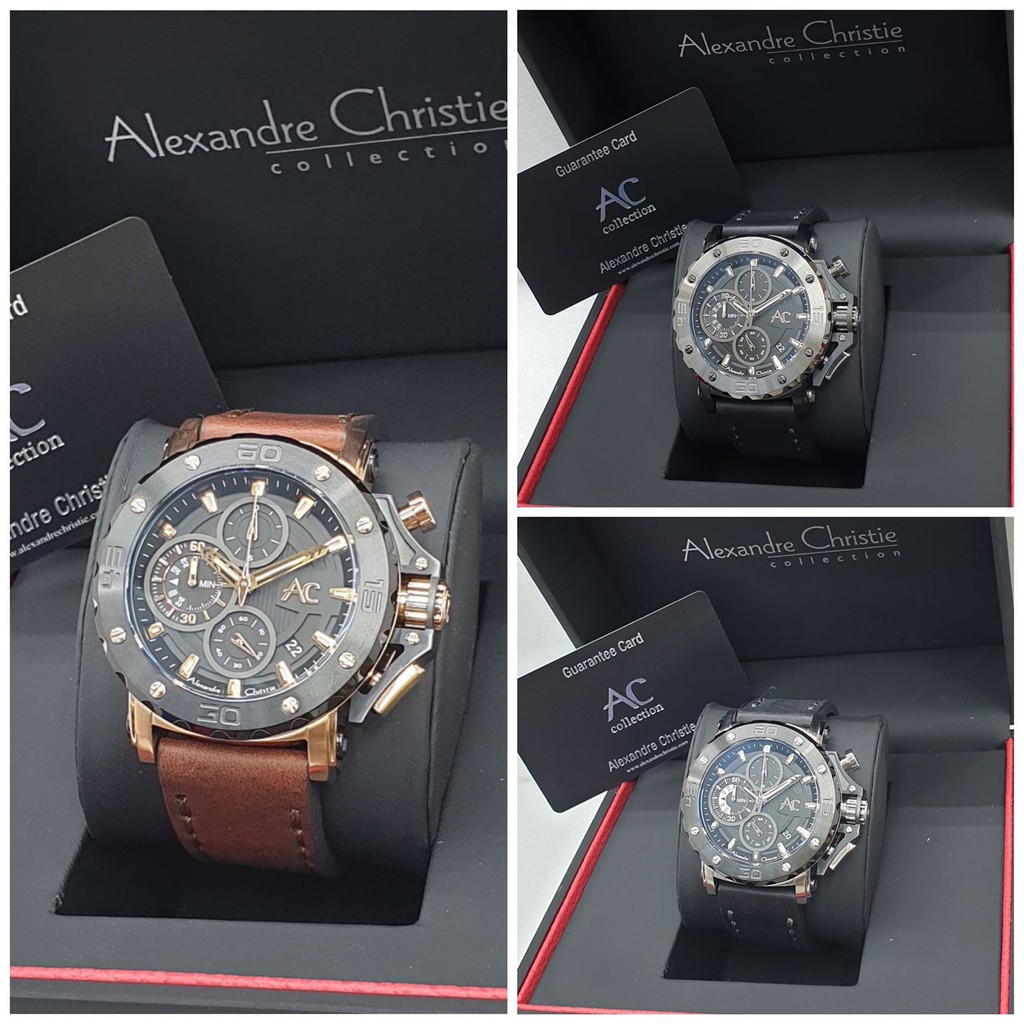 Alexandre Christie Original AC9205 Jam Tangan Pria Tali Kulit
