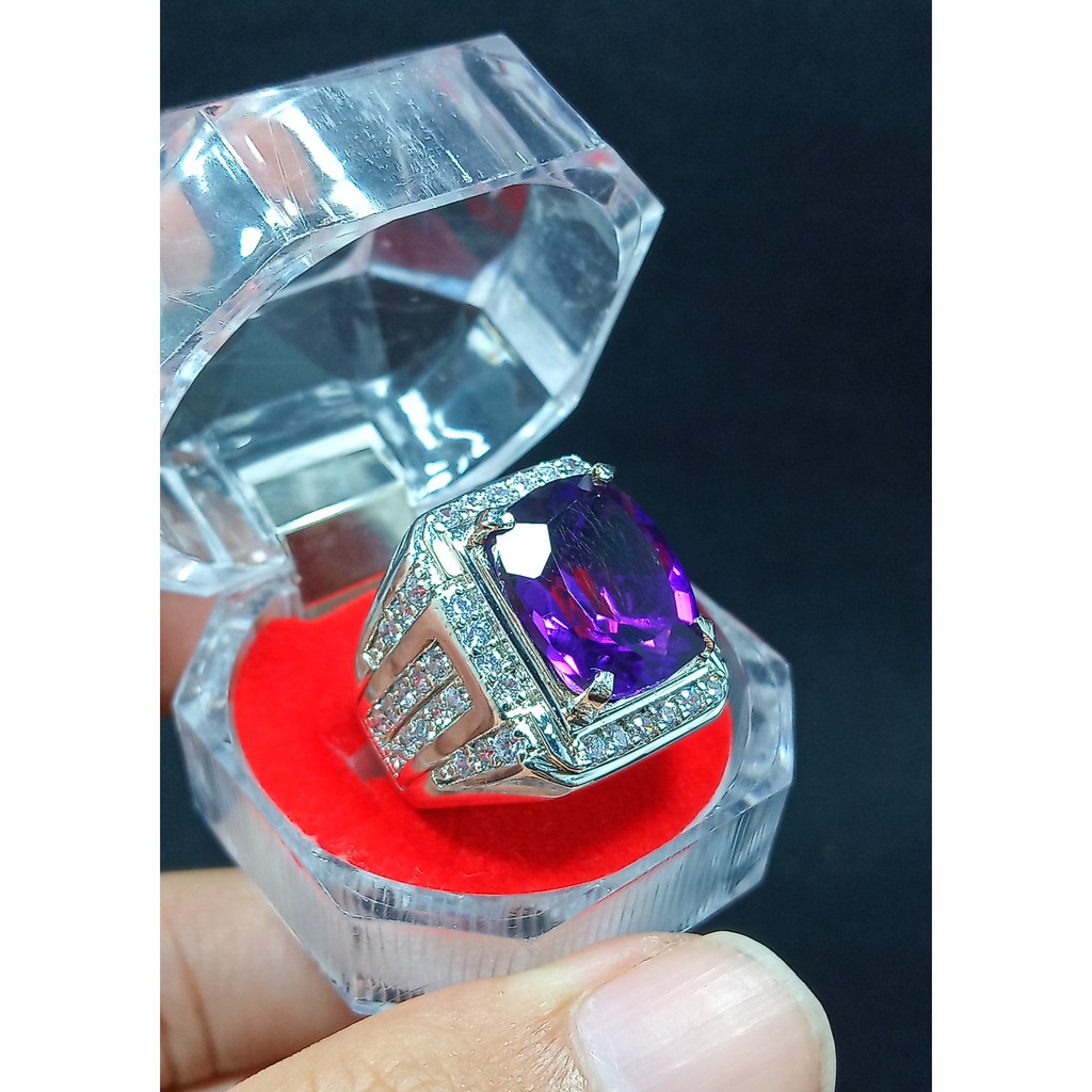 PERMATA BATU KECUBUNG AMETHYST ASLI NATURAL CUTTING DIAMOND