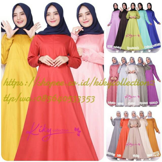 Gamis polos Kiky collection katun jepang original