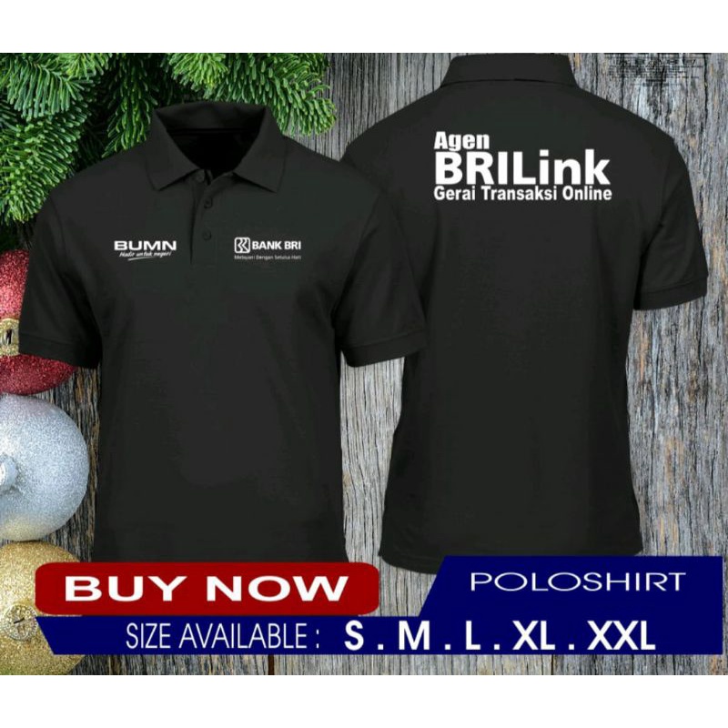Kaos polo katun tebal BRIlink ( bordir) bisa request tulisan