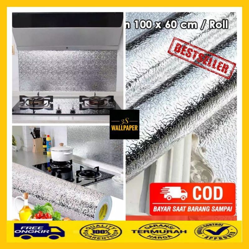 [COD] STIKER DAPUR ALUMUNIUM EMBOS/ STIKER DAPUR ANTI MINYAK & ANTI PANAS / STIKER DAPUR TAHAN PANAS